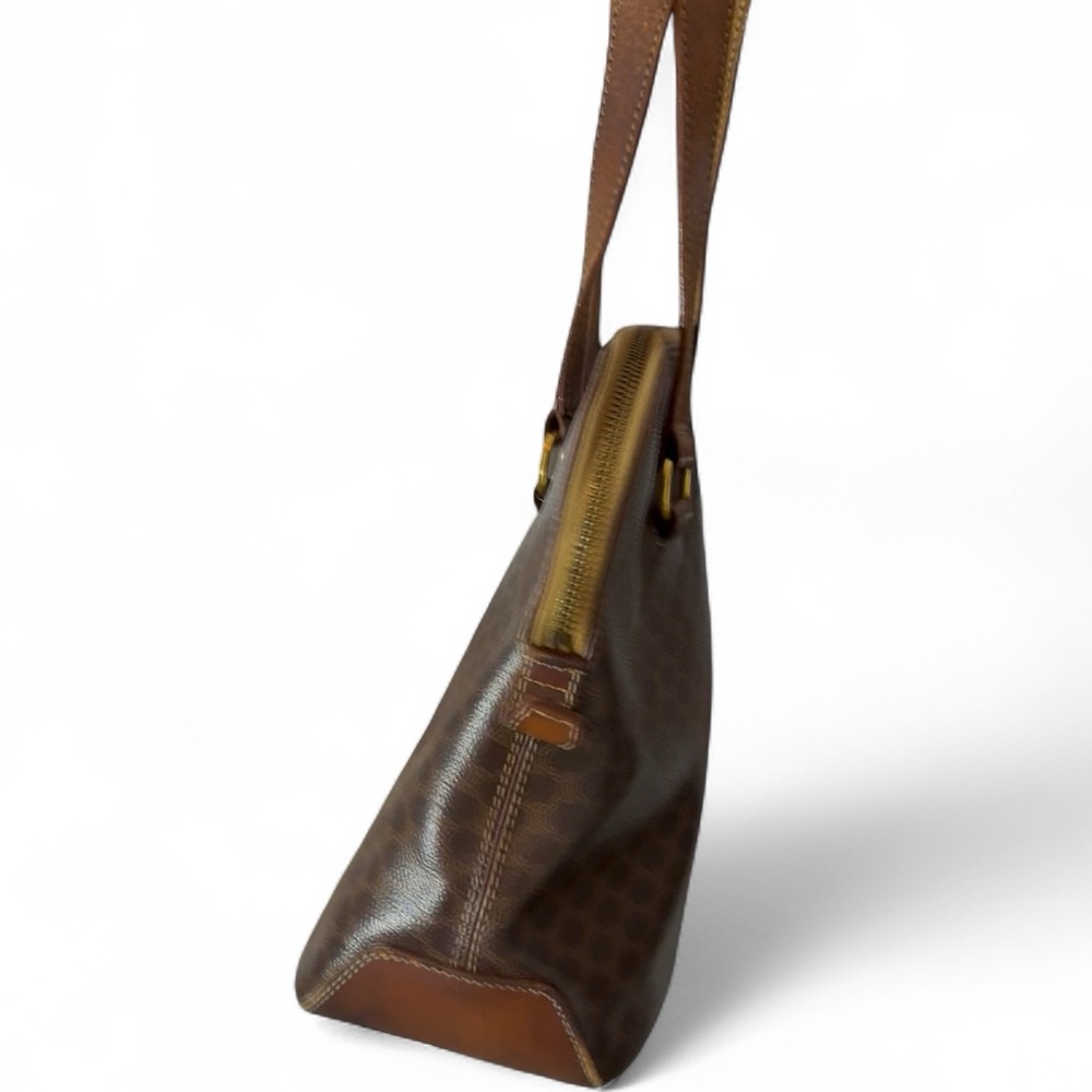 Celine Macadam Canvas Shoulder Bag Vintage, Leather Trim - Picture 3 of 14